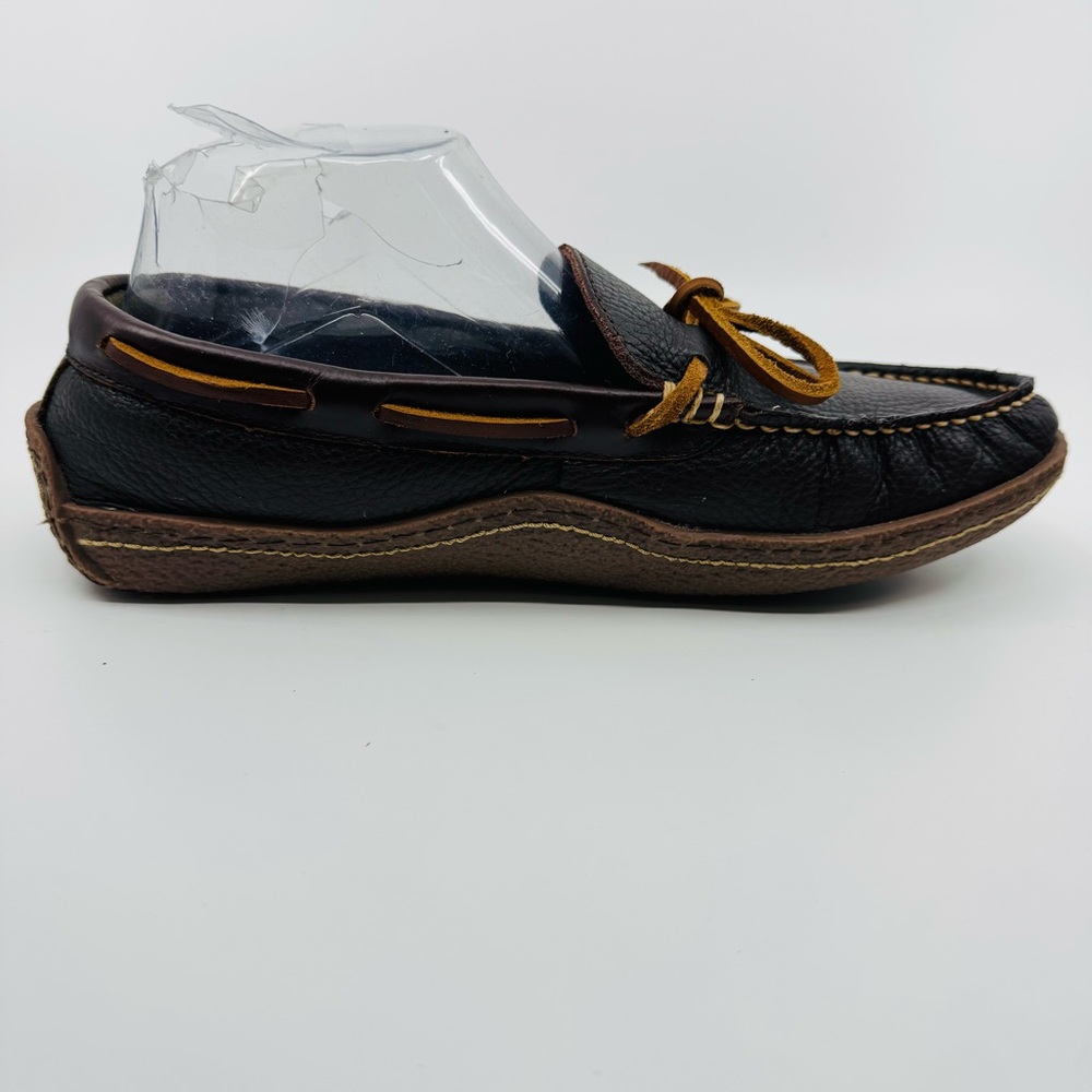 L.L.Bean Men's Handsewn Flannel-Lined Slippers Color Brown SZ 8 - Picture 5 of 9